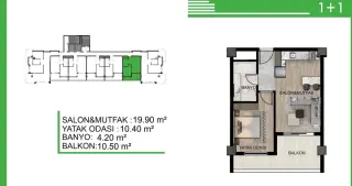 1+1 Wohnung mit Terrasse in Mezitli Deniz, Mersin · Foto 46