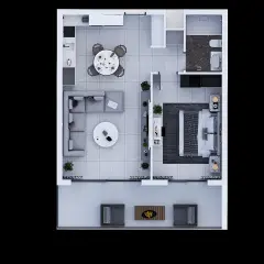 Wohnung in Yeni İskele mit 1+0 Grundriss · Foto 19