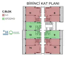 Wohnung in Yeni İskele mit 1+0 Grundriss · Foto 22