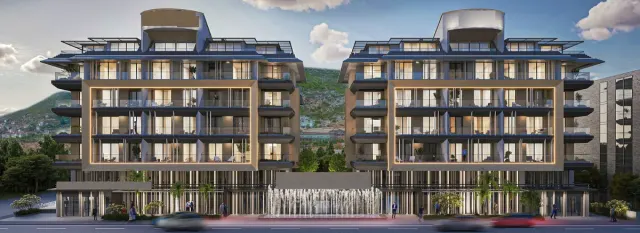 1+1 Wohnung zum Verkauf in Alanya Dinek mit Balkon und Terrasse