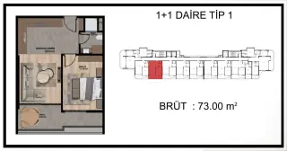 Квартира 1+1 в Мерсине, Эрдемли, Тёмюк · Фото 29