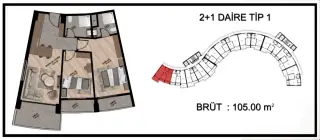 Квартира 1+1 в Мерсине, Эрдемли, Тёмюк · Фото 34