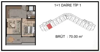 Квартира 1+1 в Мерсине, Эрдемли, Тёмюк · Фото 27