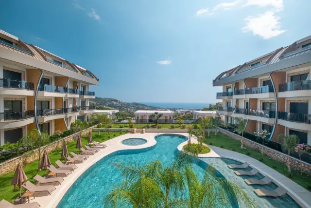 1+1 Apartment with Sea View in Kargıcak, Alanya